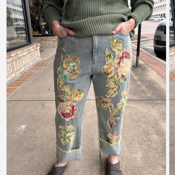 Jaded Gypsy NEW Garden Walk BOHO Embroidered jeans S/M - Picture 8 of 8